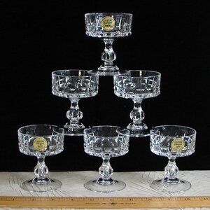Vtg MIB Cordial Glass Set of 6, Durand Cristal D'Arques, Chambord, Liqueur Coupe